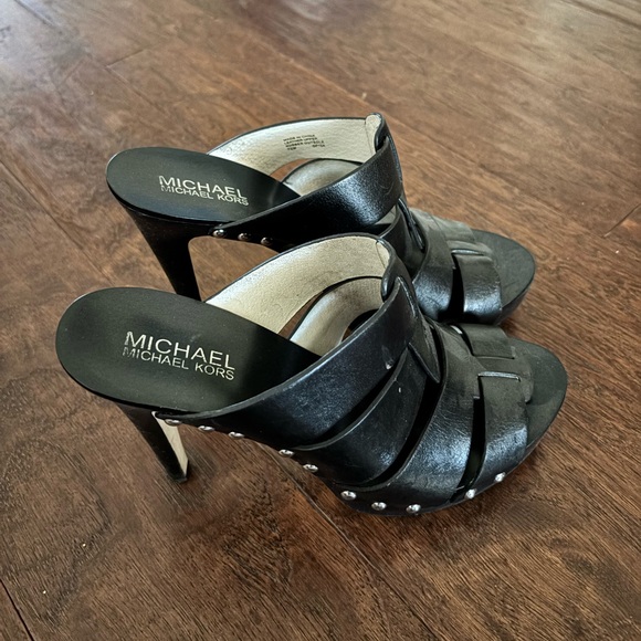 Michael Kors Black Leather Heels - Picture 2 of 3